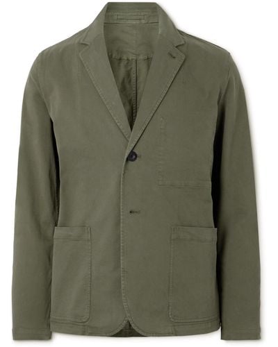 MR P. Garment-dyed Cotton-blend Twill Blazer - Green