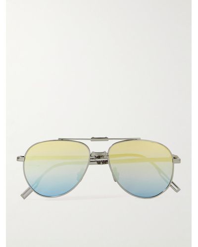 Dior Dior90 A1u Aviator-style Silver-tone Sunglasses - Natural