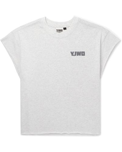 Y,IWO Hardwear Cropped Logo-print Cotton-jersey T-shirt - White