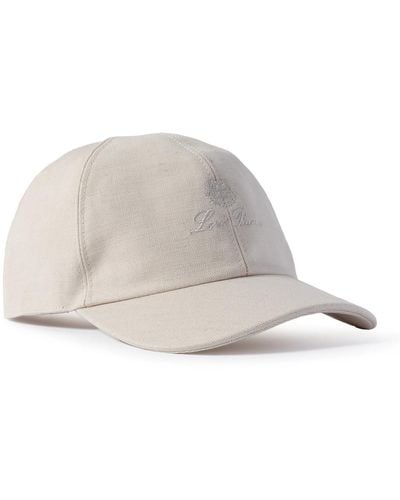 Loro Piana Logo-embroidered Cotton And Linen-blend Baseball Cap - Natural