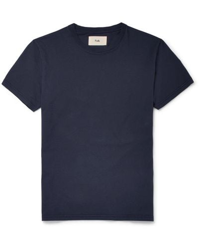 Folk Assembly Cotton-jersey T-shirt - Blue