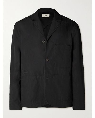 Folk Unstructured Garment-dyed Cotton Blazer - Black