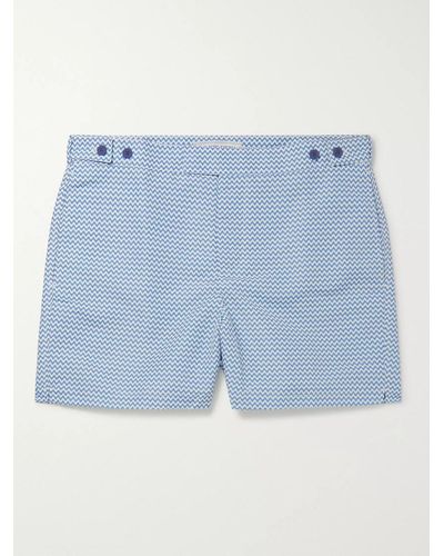 Frescobol Carioca Copacabana Mid-length Printed Swim Shorts - Blue