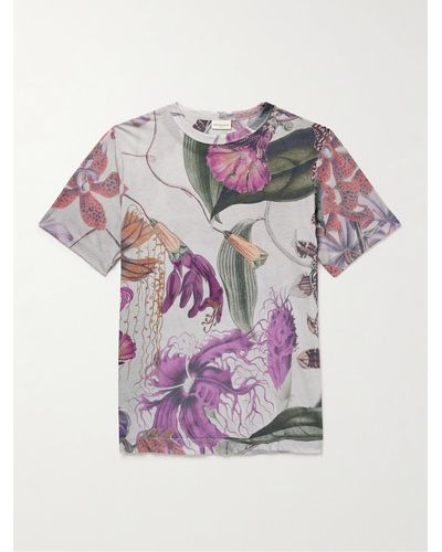 Dries Van Noten Slim-fit Floral-print Cotton-jersey T-shirt - Pink
