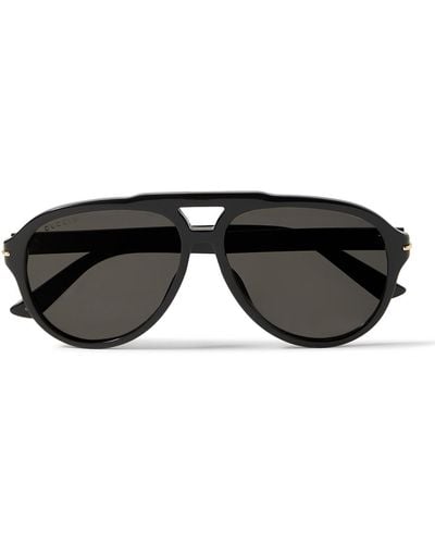 Gucci Aviator-style Acetate Sunglasses - Black