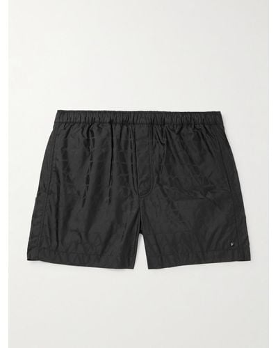 Valentino Garavani Straight-leg Mid-length Logo-jacquard Swim Shorts - Black