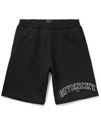 Givenchy Logo-embroidered Cotton-jersey Shorts - Black
