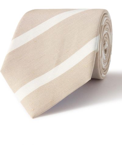 Richard James 8cm Striped Silk-jacquard Tie - Natural