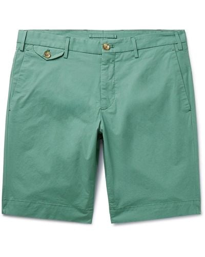 Incotex Venezia 1951 Slim-fit Stretch-cotton Poplin Bermuda Shorts - Green