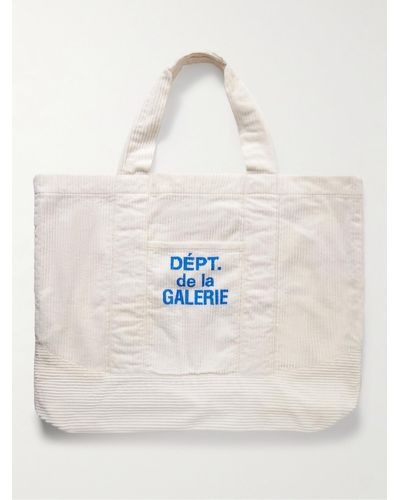 GALLERY DEPT. Tote bag in velluto a coste di cotone con logo - Neutro