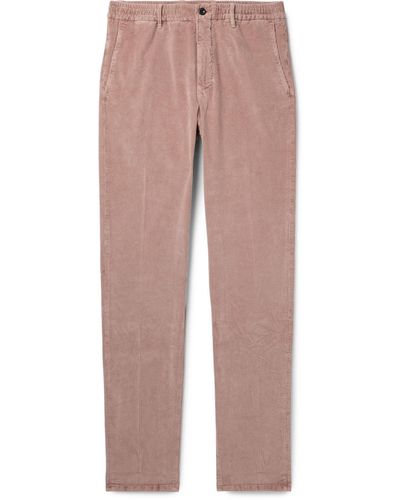 Incotex Straight-leg Cotton-blend Corduory Pants - Pink