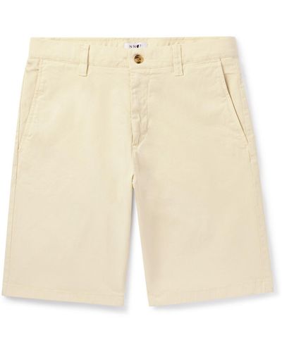 NN07 Crown 1005 Straight-leg Garment-dyed Stretch-cotton Twill Shorts - Natural