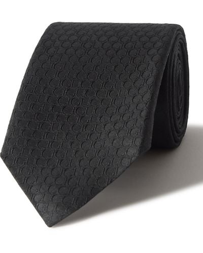 Gucci 7cm Logo-jacquard Silk Tie - Black