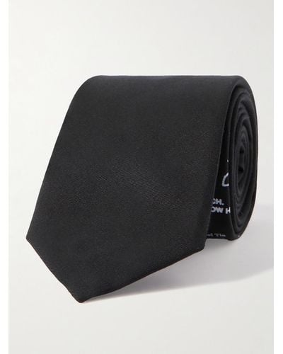 mfpen Krawatte aus TM-Lyocell-Twill mit Etikett-Print - Schwarz