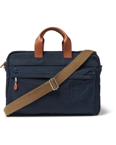 J.Crew Harwick Leather-trimmed Canvas Briefcase - Blue