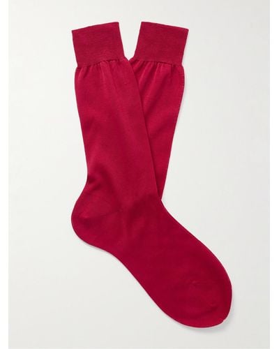 Anderson & Sheppard Cotton Socks - Red
