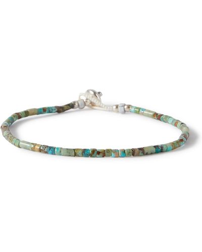 Mikia Turquoise And Silver Beaded Bracelet - White