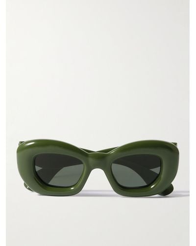 Loewe Inflated Sonnenbrille mit eckigem Rahmen aus Azetat - Grün