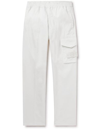 Stone Island Ghost Tapered Cotton Cargo Pants - White