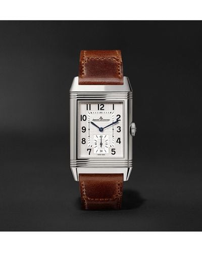 Jaeger-lecoultre Reverso Classic Medium Hand-wound 25.5mm Stainless Steel And Leather Watch - Black