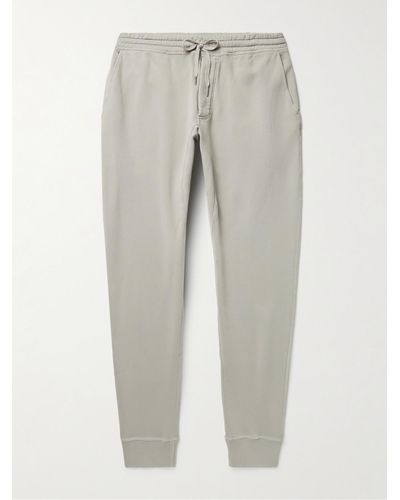 Tom Ford Tapered Garment-dyed Cotton-jersey Joggers - Grey