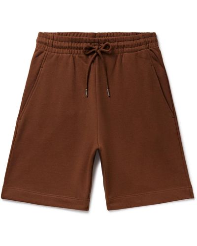 Dries Van Noten Straight-leg Cotton-jersey Drawstring Shorts - Brown