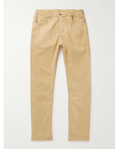 Rick Owens Skinny-fit Coated Stretch Jeans - Natural