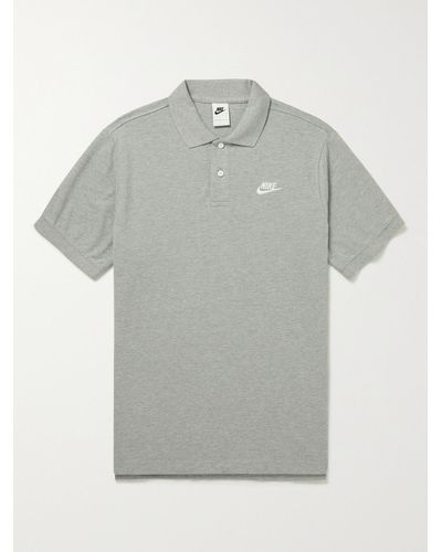 Nike Logo-embroidered Cotton-piqué Polo Shirt - Gray