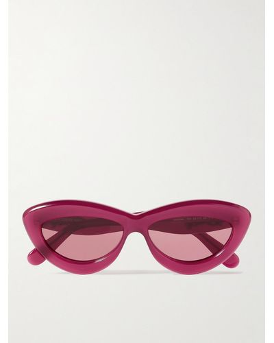 Loewe Curvy Cat-eye Acetate Sunglasses - Pink