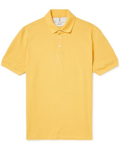 Brunello Cucinelli Cotton-piqué Polo Shirt - Yellow