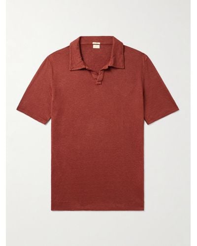Massimo Alba Aruba Linen-piqué Polo Shirt - Red