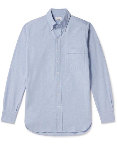 Kingsman Button-down Cotton Oxford Shirt - Blue