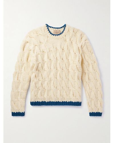 Federico Curradi Cable-knit Wool Sweater - Natural