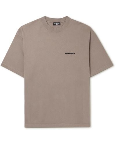 Balenciaga Logo-embroidered Cotton-jersey T-shirt - Multicolor