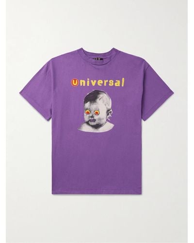 SAINT Mxxxxxx Universal Earth Angel Baby Printed Cotton-jersey T-shirt - Purple