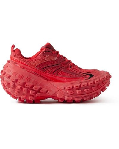 Balenciaga Defender Platform Sneakers - Men's - Rubber/fabric/rubberrubber - Red