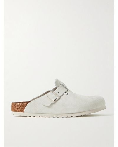 Birkenstock Boston Suede Clogs - White