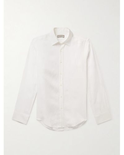 Canali Hemd aus Leinen - Weiß