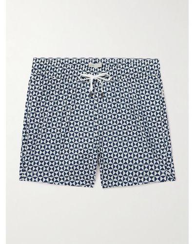Onia Charles Straight-leg Mid-length Printed Swim Shorts - Blue