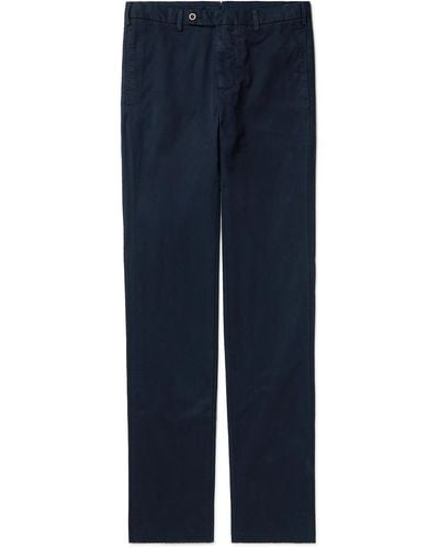 Sid Mashburn Straight-leg Garment-dyed Cotton-twill Pants - Blue