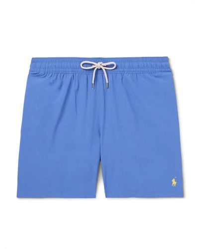Polo Ralph Lauren Traveler Straight-leg Mid-length Recycled Swim Shorts - Blue