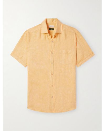 Incotex Slim-fit Linen Shirt - Natural