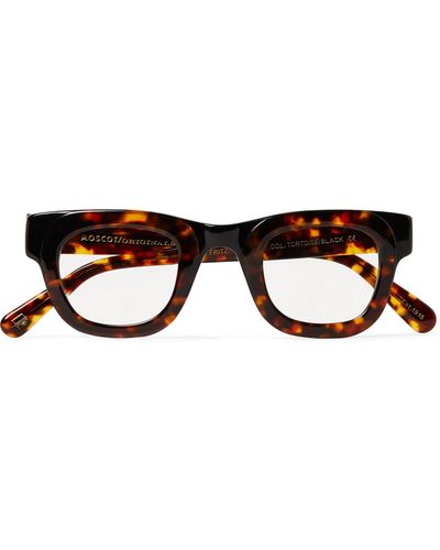 Moscot Fritz Round-frame Tortoiseshell Acetate Optical Glasses - Brown
