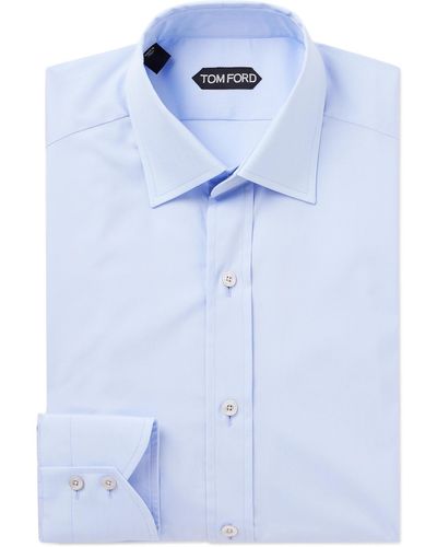 Tom Ford Cotton-poplin Shirt - Blue