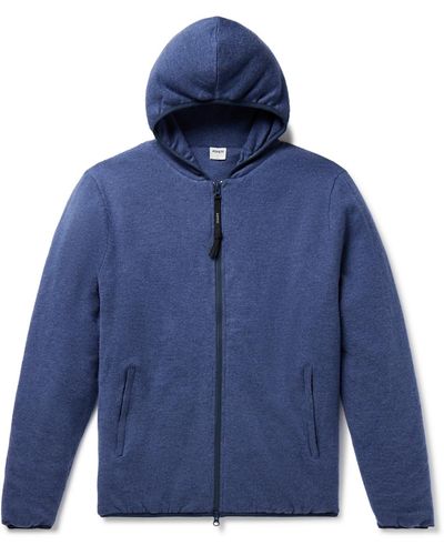 Aspesi Padded Wool-jersey Hooded Jacket - Blue
