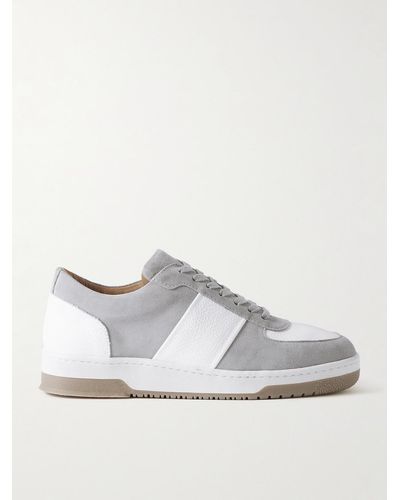 MR P. Atticus Suede And Full-grain Leather Sneakers - White
