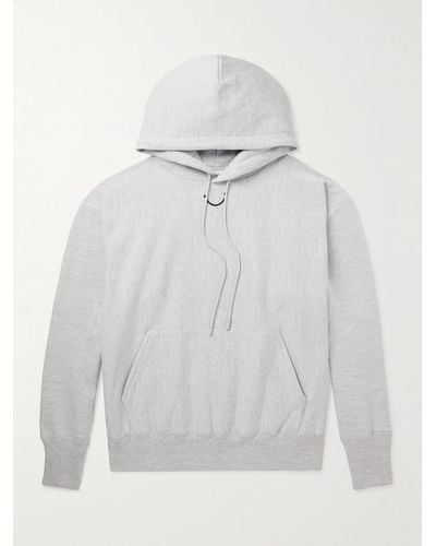 READYMADE Logo-print Embroidered Cotton-blend Jersey Hoodie - Grey