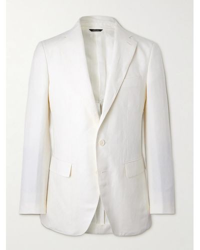 Loro Piana Linen And Silk-blend Blazer - White