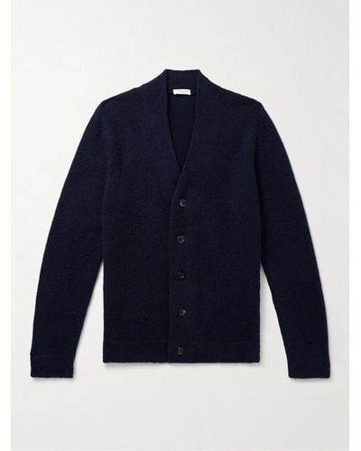 Boglioli Brushed Wool And Cashmere-blend Cardigan - Blue