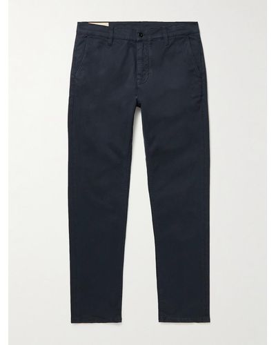 Nudie Jeans Easy Alvin Slim-fit Organic Stretch-cotton Trousers - Blue